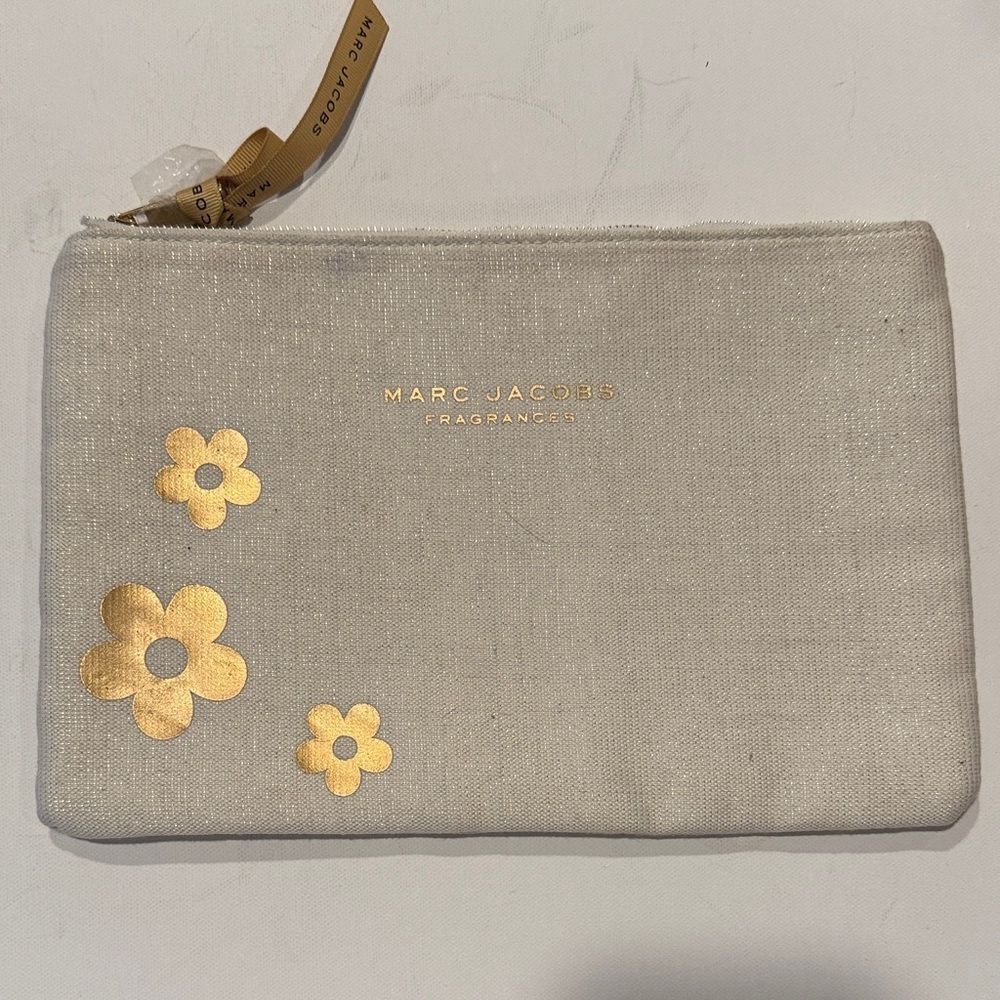 Marc Jacobs Cream Pouch with Gold Floral Design - Picture 1 of 2
